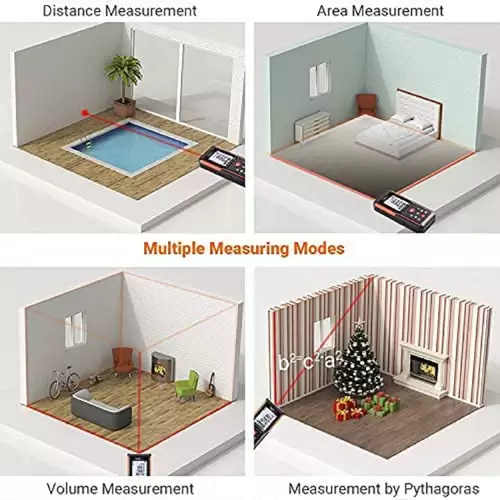 TACKLIFE S5-60, 60 m Laser-Entfernungsmesser, Lasermessgerät, USB-Aufladung, ±2 mm Genauigkeit, elektronischer Winkelsensor, 99 Speicher, m/in/ft/ft TACKLIFE S5-60, 60 m Laser-Entfernungsmesser, Lasermessgerät, USB-Aufladung, ±2 mm Genauigkeit, elektronischer Winkelsensor, 99 Speicher, m/in/ft/ft