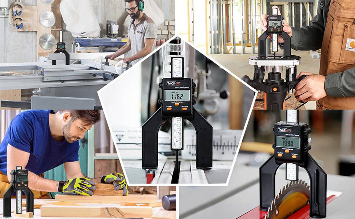 TACKLIFE MDG01, Digitaler Tiefenmesser, 80 mm Tiefenmesser, Messwerkzeug mit LCD-Digitalanzeige für Zimmerei