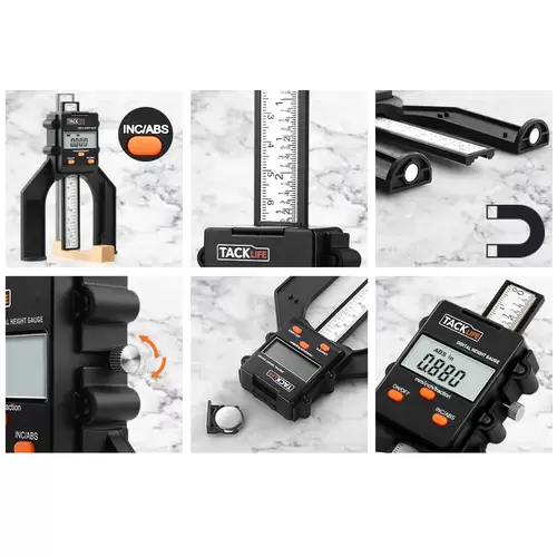TACKLIFE MDG01, Digitaler Tiefenmesser, 80 mm Tiefenmesser, Messwerkzeug mit LCD-Digitalanzeige für Zimmerei TACKLIFE MDG01, Digitaler Tiefenmesser, 80 mm Tiefenmesser, Messwerkzeug mit LCD-Digitalanzeige für Zimmerei