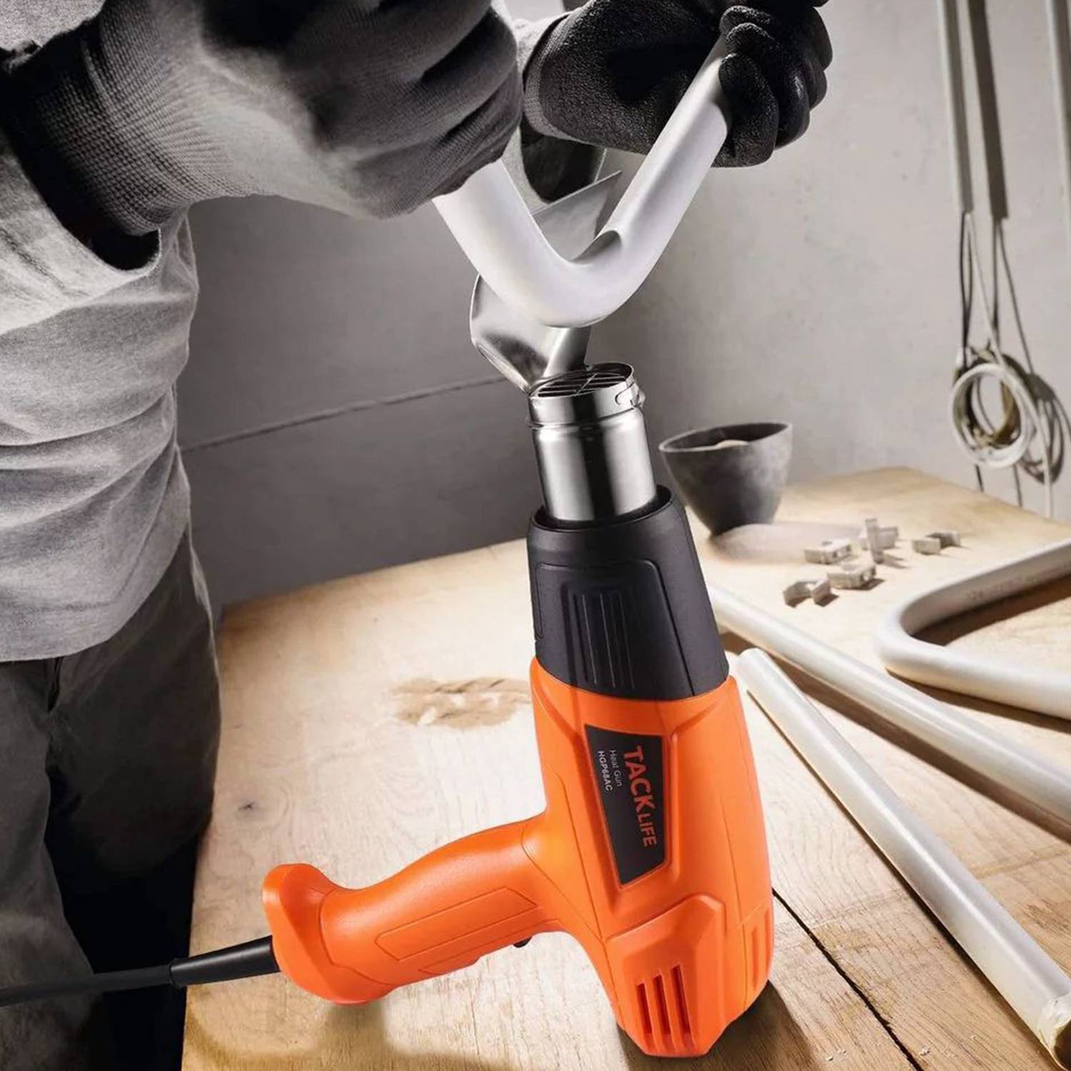 TACKLIFE HGP68AC Heißluftpistole 1500W 572°F-932°F Duale Temperatur Heißluftpistole