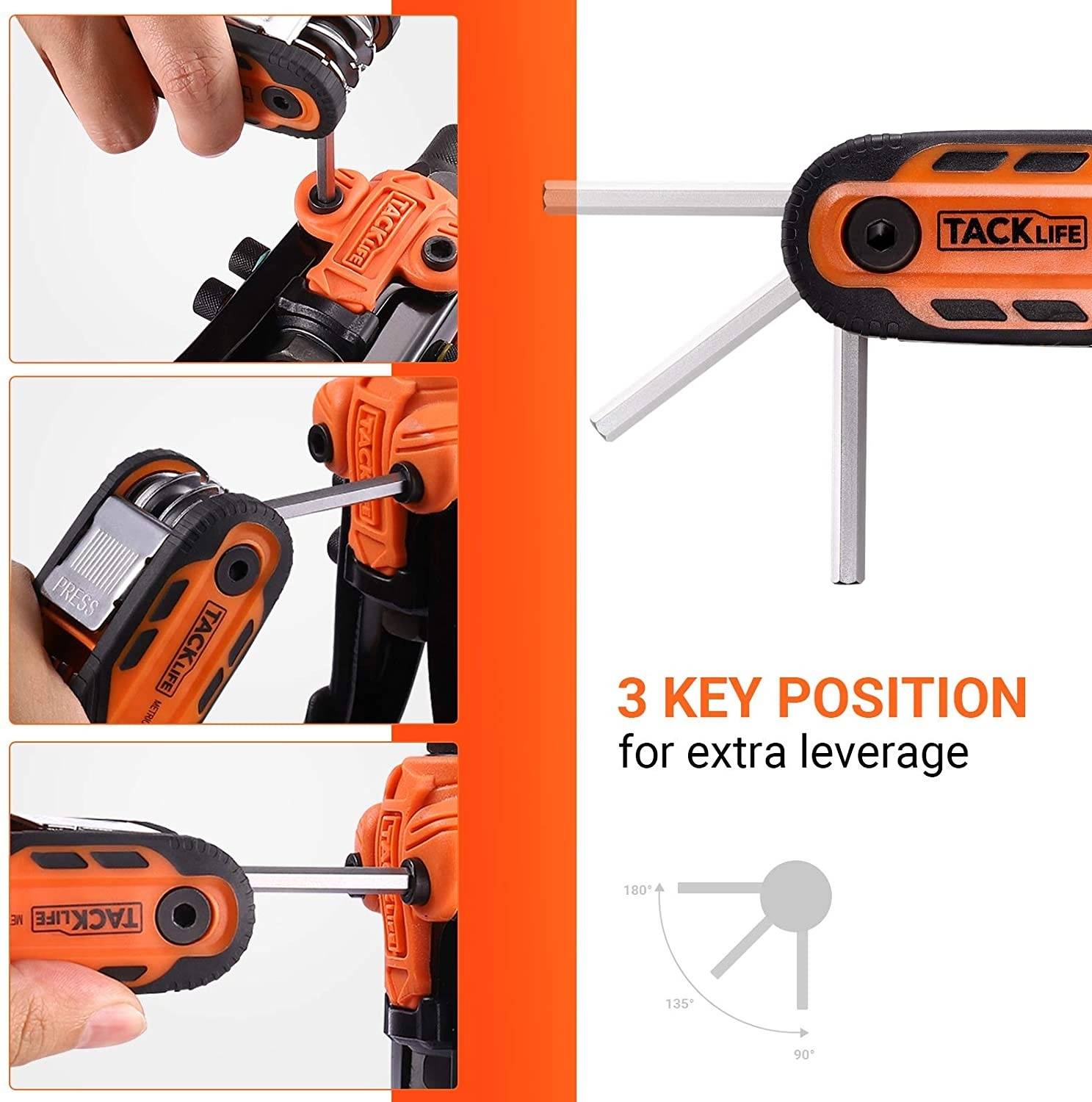 Tacklife HAK5B Inbus- und Torx Messer Innensechskantschlüssel in 16 Größen