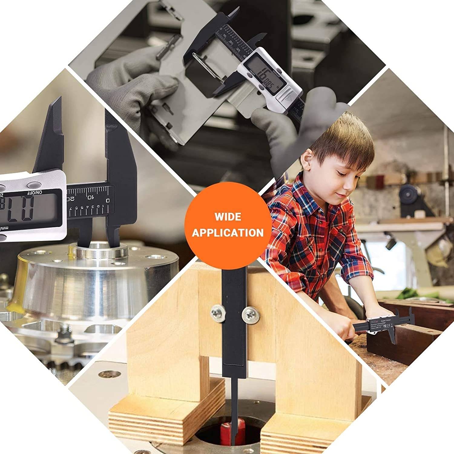 TACKLIFE DC03, Digitaler Messschieber Schieblehre, 150 mm mit Zoll/Millimeter/Bruchteil-Umrechnung, Höhere Genauigkeit (0,01 mm), Automatische