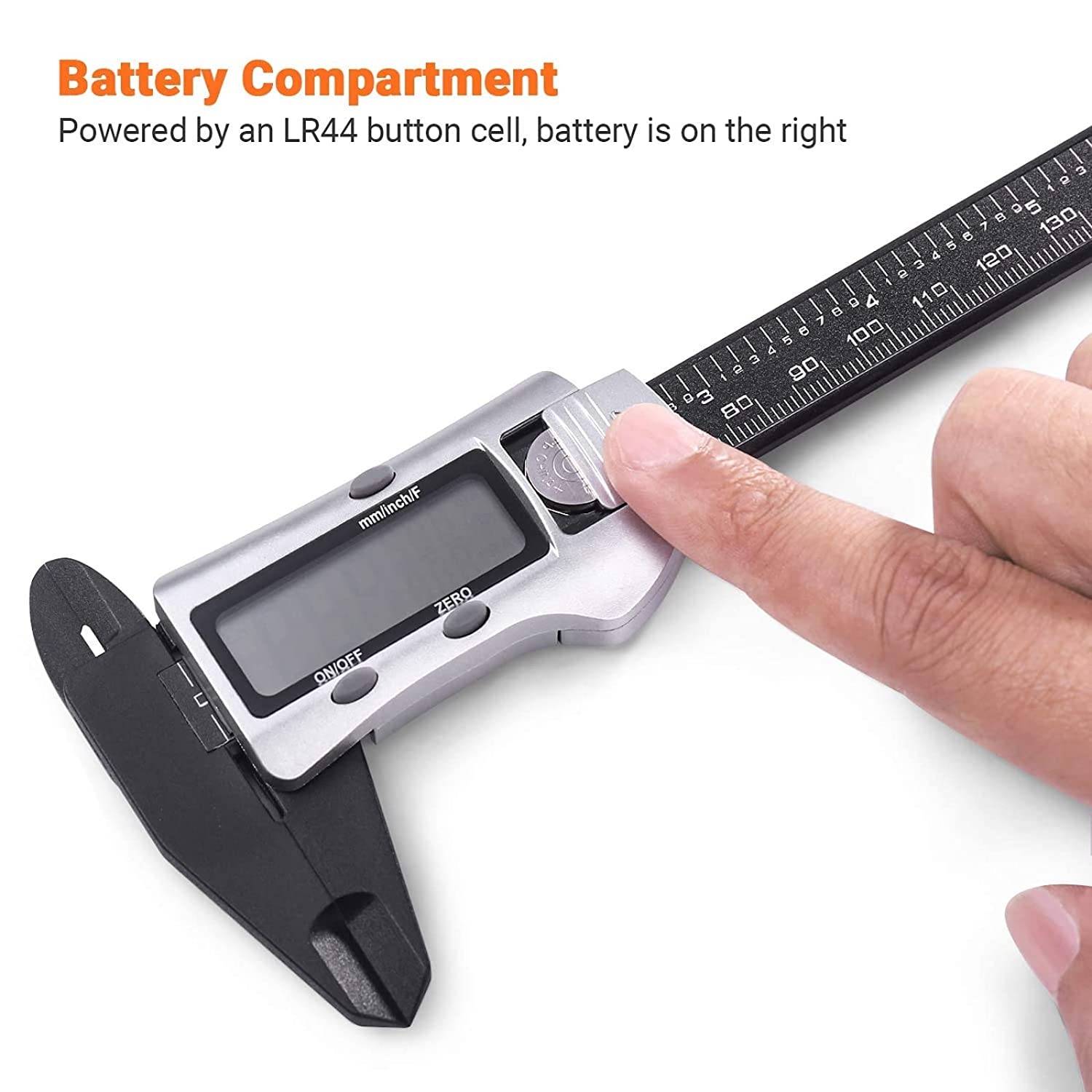 TACKLIFE DC03, Digitaler Messschieber Schieblehre, 150 mm mit Zoll/Millimeter/Bruchteil-Umrechnung, Höhere Genauigkeit (0,01 mm), Automatische