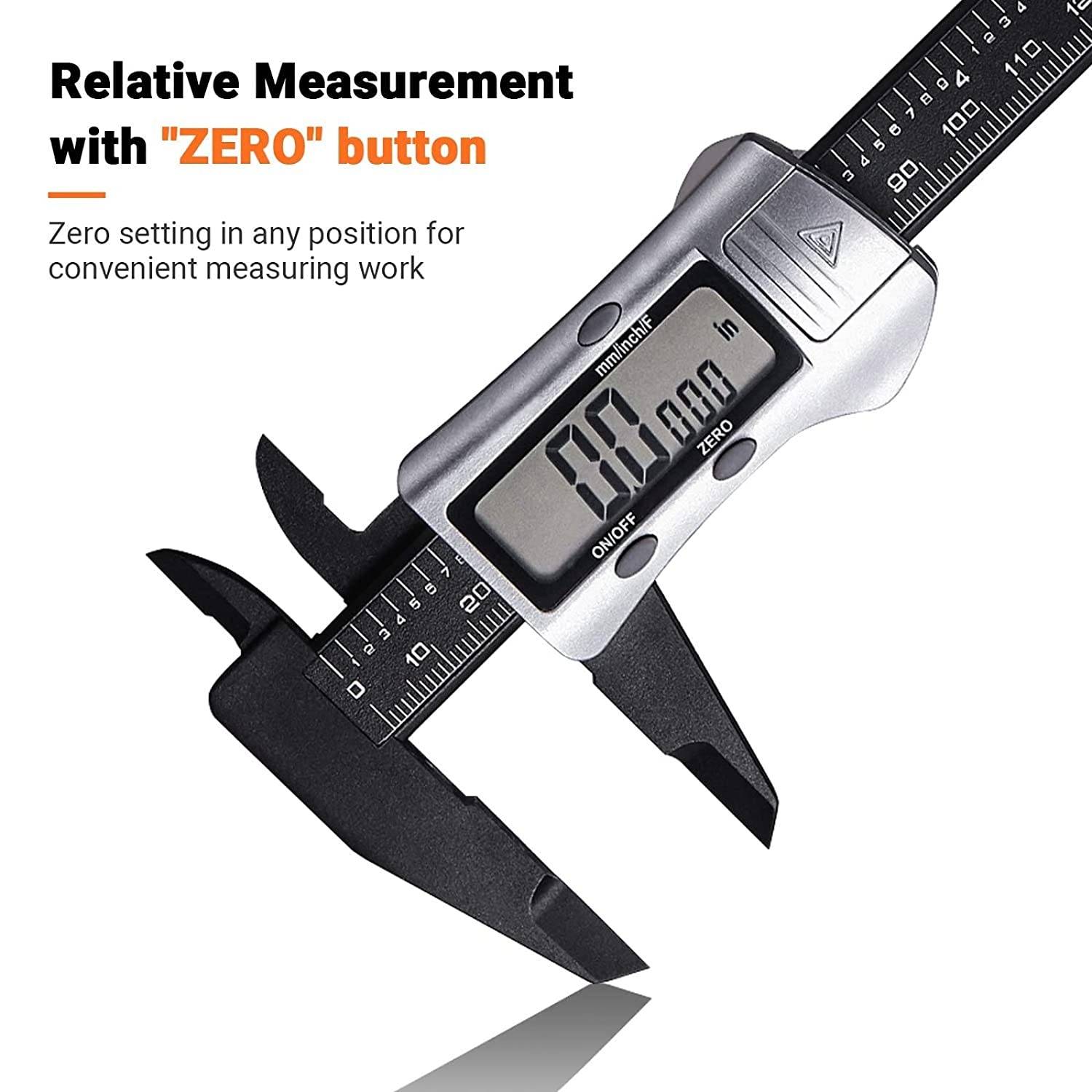 TACKLIFE DC03, Digitaler Messschieber Schieblehre, 150 mm mit Zoll/Millimeter/Bruchteil-Umrechnung, Höhere Genauigkeit (0,01 mm), Automatische