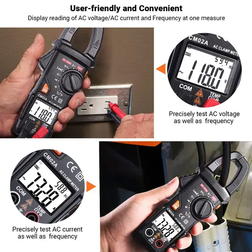 TACKLIFE CM02A, Digitales Zangenmessgerät, Multimeter, automatische Reichweite, 600 A, TRMS 6000 Counts NCV mit Wechselstrom / Gleichstrom TACKLIFE CM02A, Digitales Zangenmessgerät, Multimeter, automatische Reichweite, 600 A, TRMS 6000 Counts NCV mit Wechselstrom / Gleichstrom