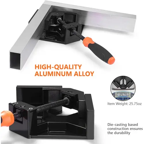 TACKLIDE HAC3A, Eckklemme, 90°-Winkelklemme mit einem Griff, Gehäuse aus Aluminiumlegierung, drehbare Backe, Gewindestange aus Kohlenstoffstahl zum TACKLIDE HAC3A, Eckklemme, 90°-Winkelklemme mit einem Griff, Gehäuse aus Aluminiumlegierung, drehbare Backe, Gewindestange aus Kohlenstoffstahl zum