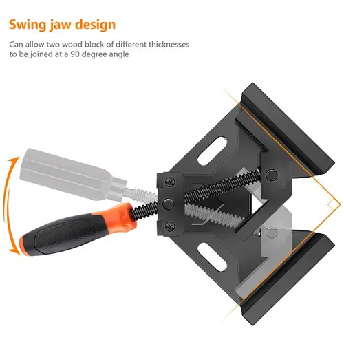 TACKLIDE HAC3A, Eckklemme, 90°-Winkelklemme mit einem Griff, Gehäuse aus Aluminiumlegierung, drehbare Backe, Gewindestange aus Kohlenstoffstahl zum TACKLIDE HAC3A, Eckklemme, 90°-Winkelklemme mit einem Griff, Gehäuse aus Aluminiumlegierung, drehbare Backe, Gewindestange aus Kohlenstoffstahl zum