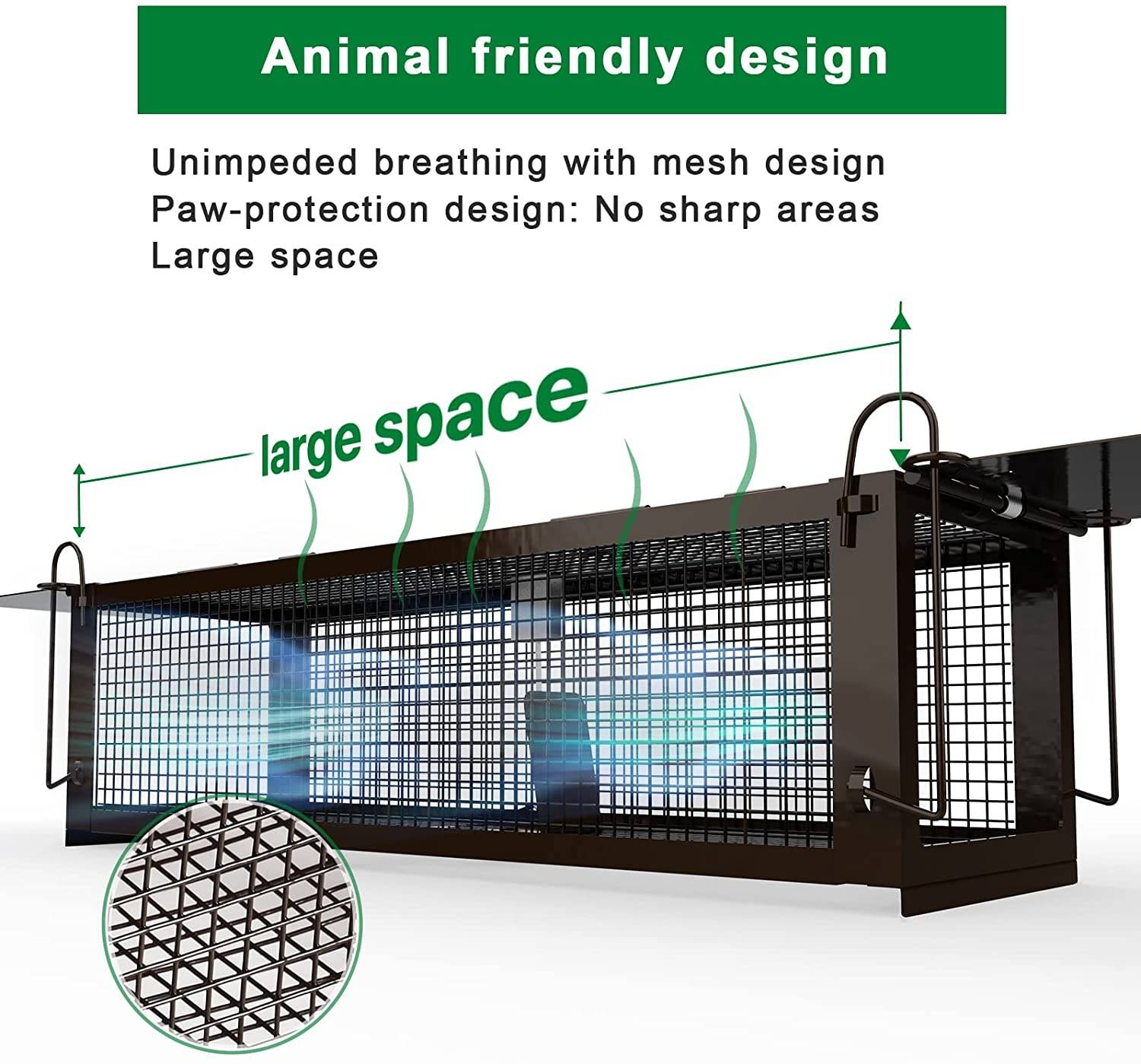 RatzFatz 2MTBSL60, 2x Lebendfalle Doppelpackung Groß, Premium Rattenfalle Wiederverwendbar, Mausefalle Lebend, 2 Türen, Ersetzt Schlagfallen, Sieben