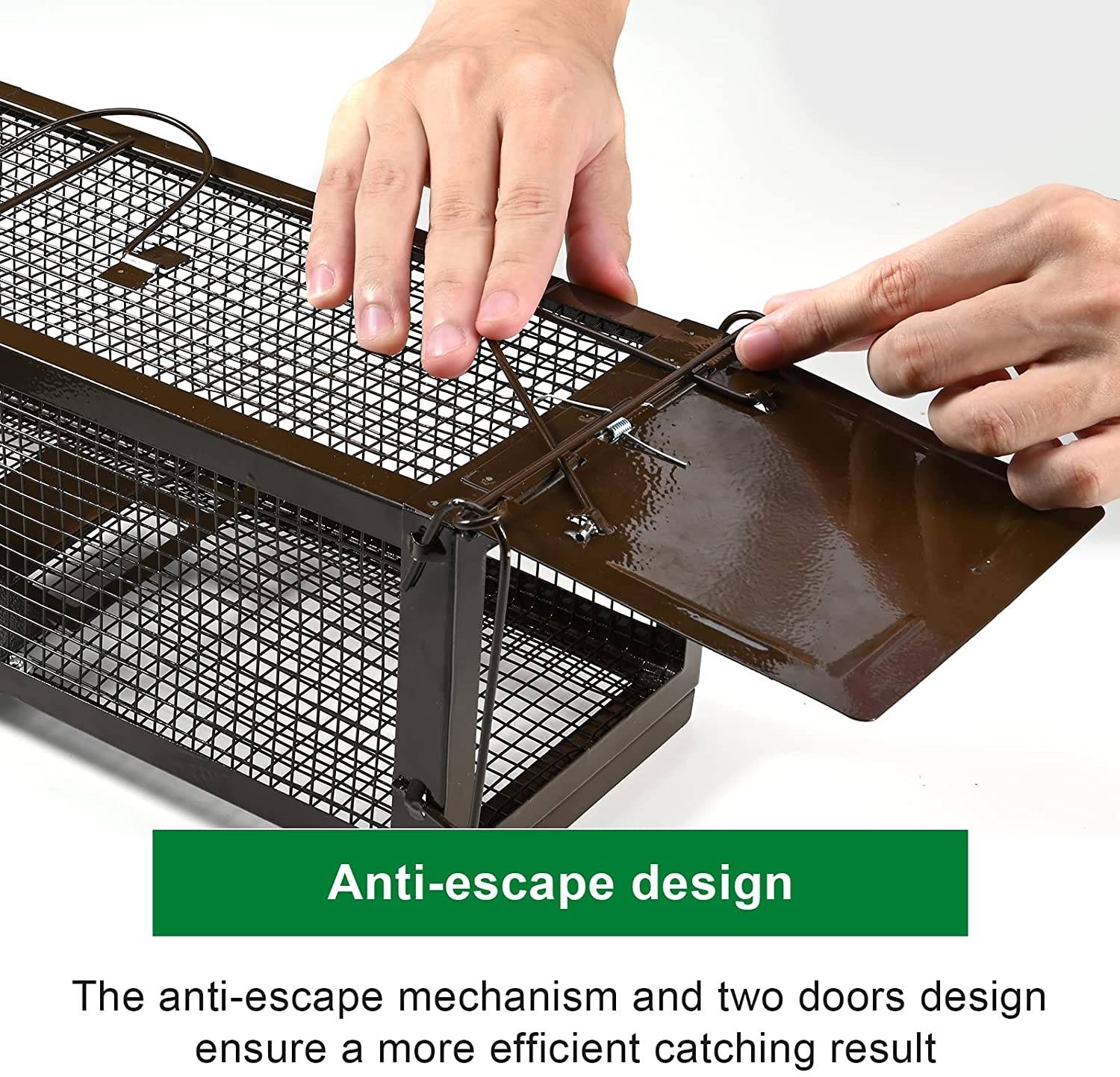 RatzFatz 2MTBSL60, 2x Lebendfalle Doppelpackung Groß, Premium Rattenfalle Wiederverwendbar, Mausefalle Lebend, 2 Türen, Ersetzt Schlagfallen, Sieben