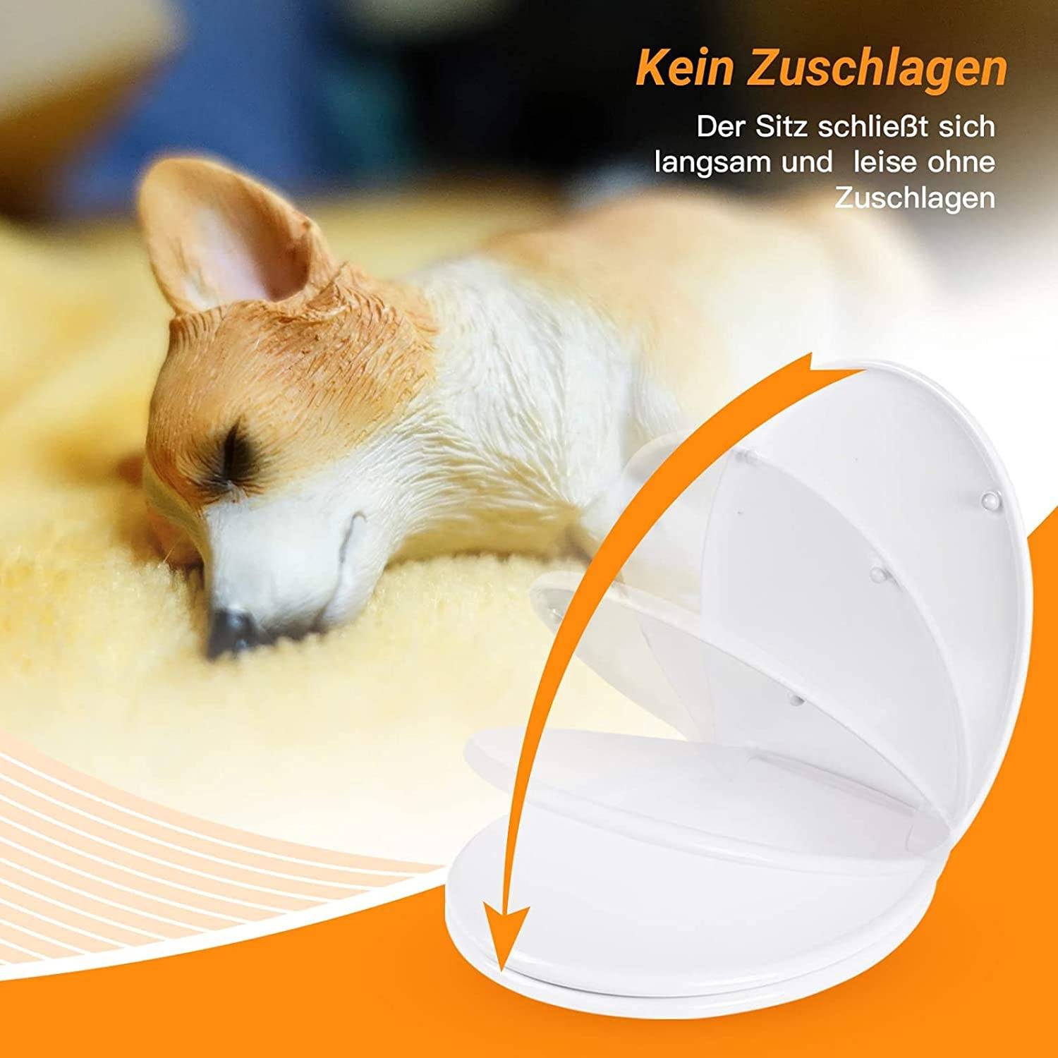 Klodeckel, O-Form WC Sitz, mit 4 Sitzdämpfer, Absenkautomatik und Quick-Realse Funktion, Toilettendeckel für Einfache Montage und Reinigung, Klobril