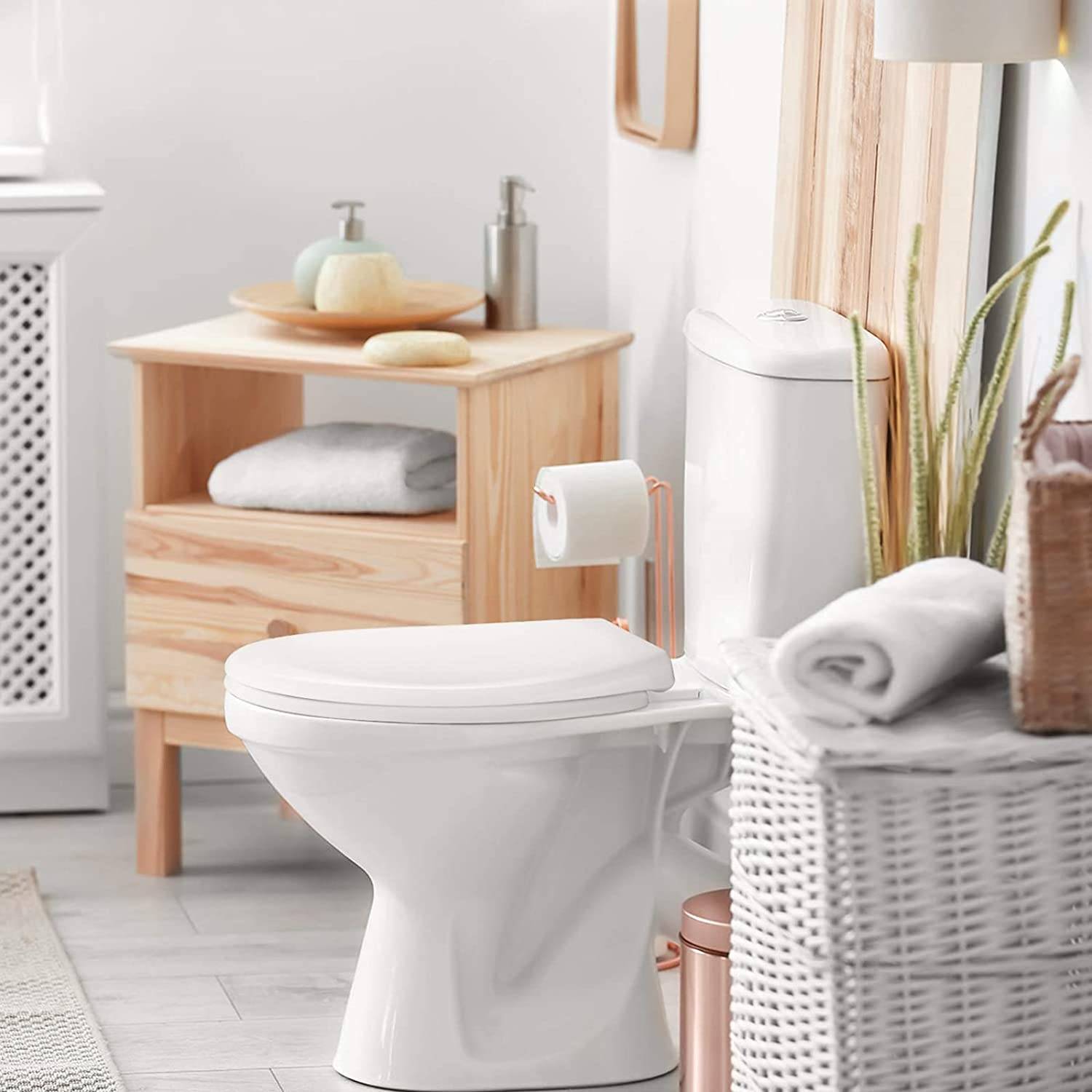 Klodeckel, O-Form WC Sitz, mit 4 Sitzdämpfer, Absenkautomatik und Quick-Realse Funktion, Toilettendeckel für Einfache Montage und Reinigung, Klobril