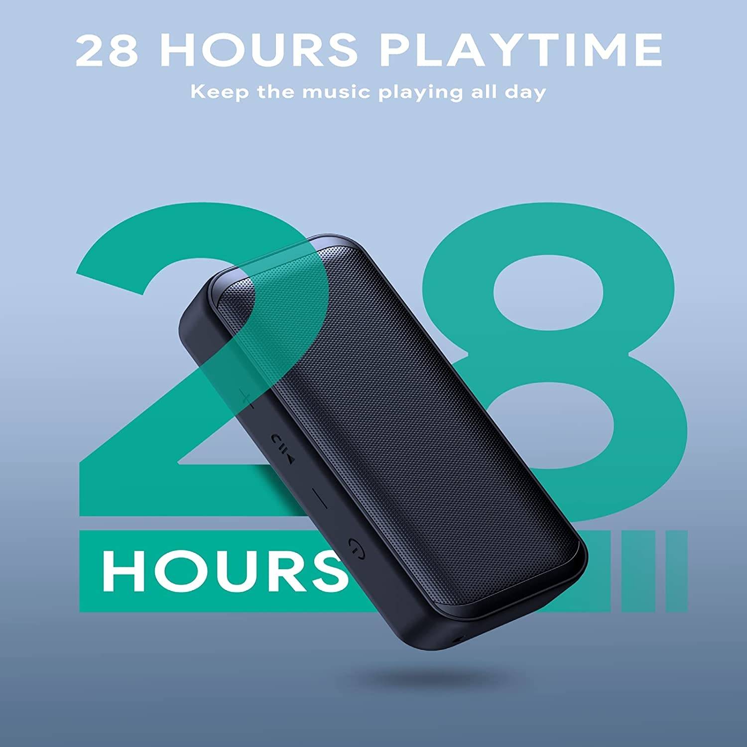 Aukey SK-A2BLU, blaue Farbe, tragbarer Bluetooth Lautsprecher, kabelloser Lautsprecher mit kraftvollem Stereo Sound und tiefem Bass, TWS Pairing