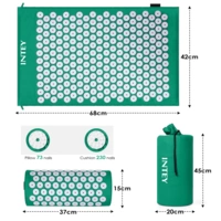 INTEY NY-CT34-Whigre Akupressur-Set, Akupressurmatte & Akupressurkiss zur Entspannung, Weiß/grün INTEY NY-CT34-Whigre Akupressur-Set, Akupressurmatte & Akupressurkiss zur Entspannung, Weiß/grün