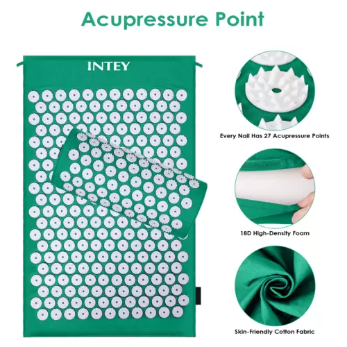 INTEY NY-CT34-Whigre Akupressur-Set, Akupressurmatte & Akupressurkiss zur Entspannung, Weiß/grün INTEY NY-CT34-Whigre Akupressur-Set, Akupressurmatte & Akupressurkiss zur Entspannung, Weiß/grün