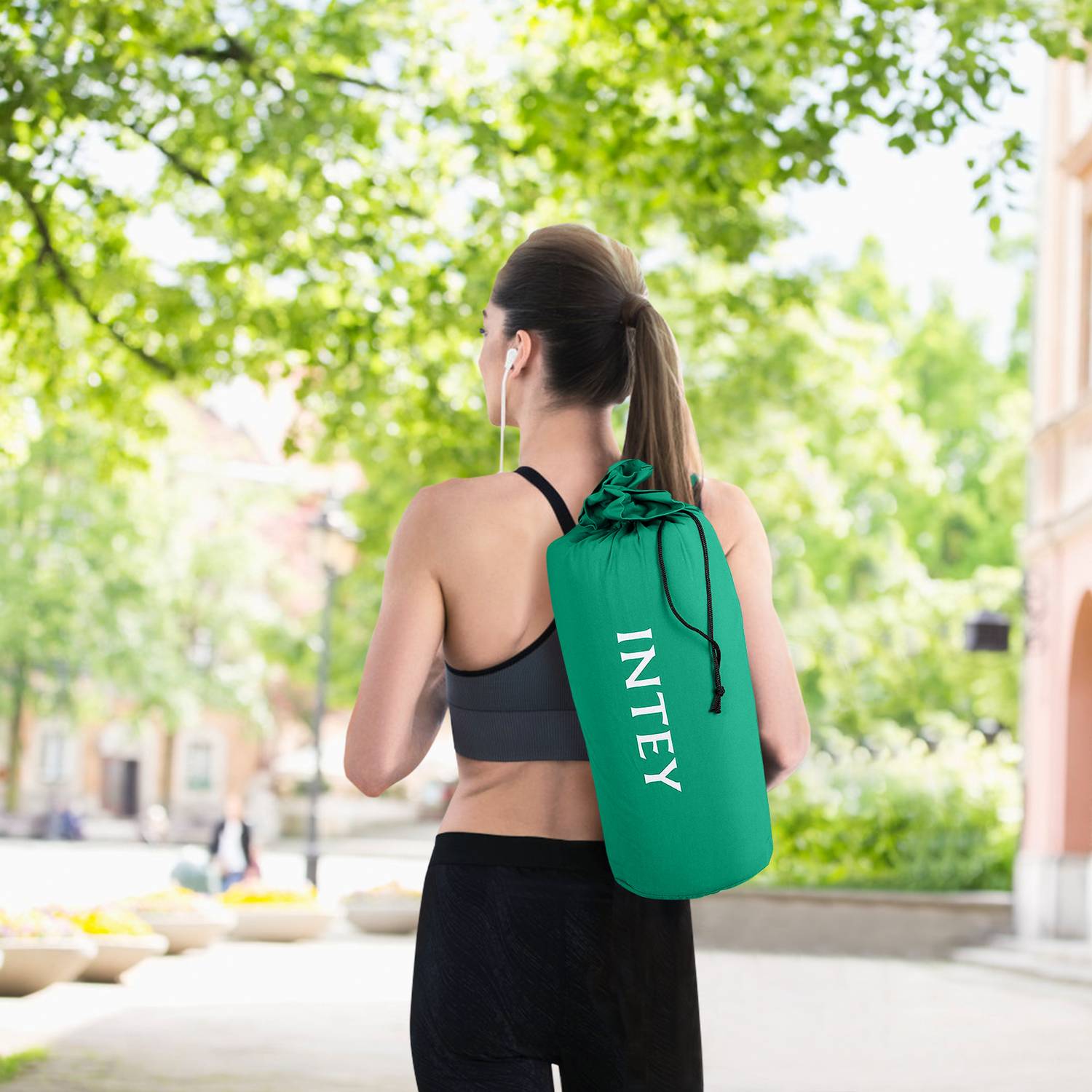 INTEY NY-CT34-Whigre Akupressur-Set, Akupressurmatte & Akupressurkiss zur Entspannung, Weiß/grün