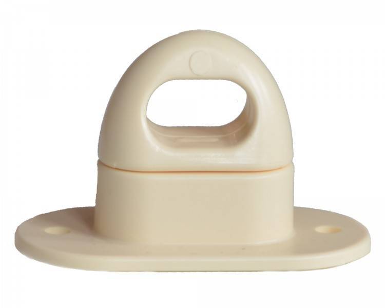 Drehverschluss Packung - 50 Stück - für Ovalösen, Kunststoff, 42x22mm, elfenbein