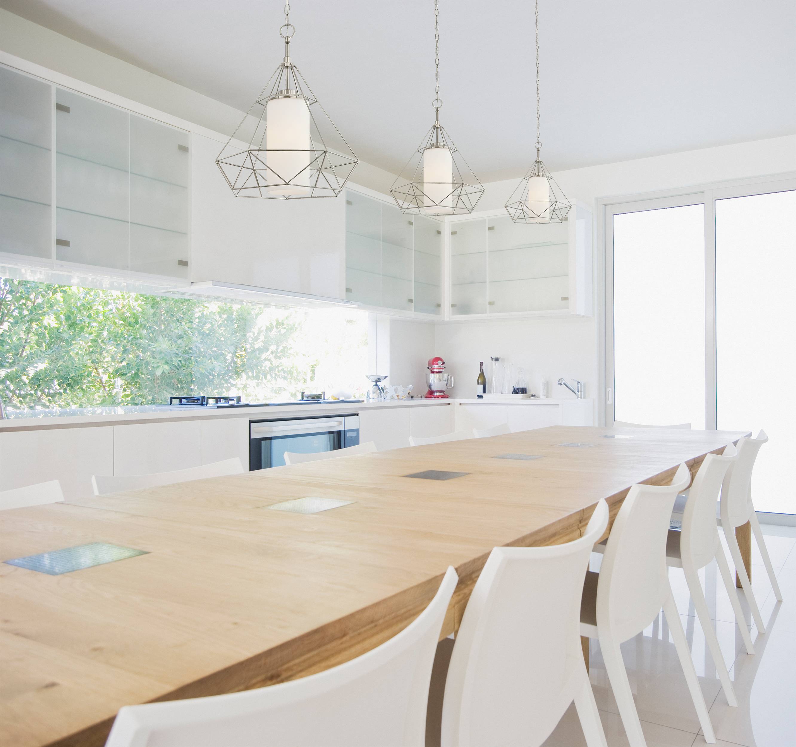 Pendelleuchte Art Déco Nickel gebürstet