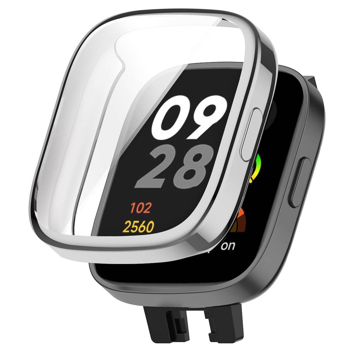 Full TPU Watch Silber für Xiaomi Redmi Watch 3 Cover Etuis Schutzhülle