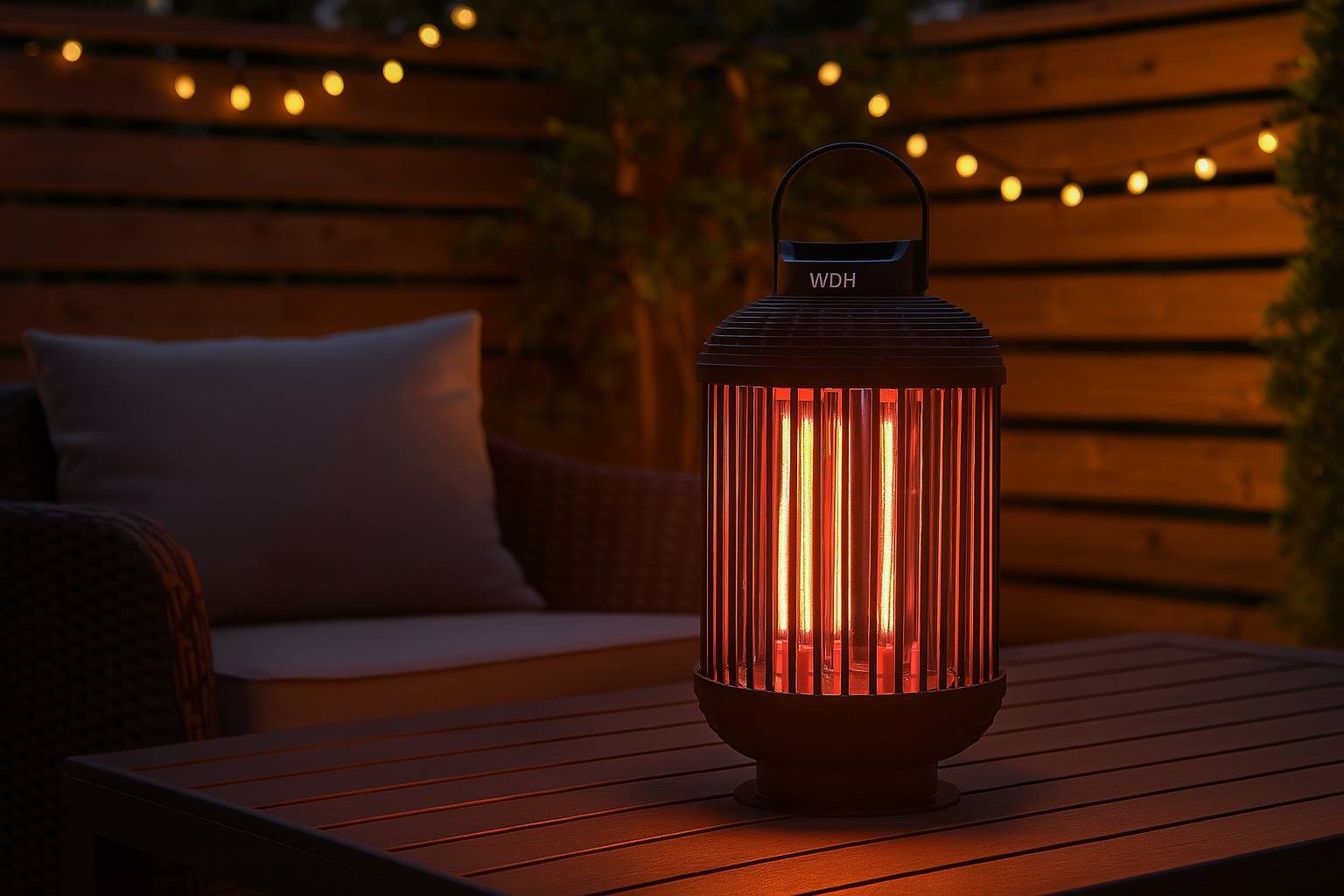 WDH Heizlaterne WDH-H12 - 1.200 W - Außenbereichstauglich/Outdoor - Terrasse, Balkon, Garten