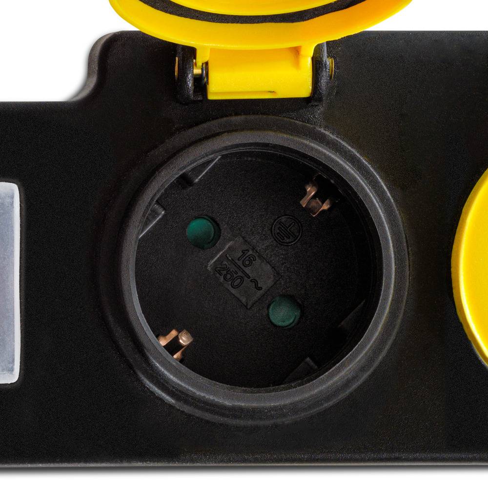 TROTEC Steckdosenleiste mit selbstschließender Schutzklappe PVP6 Mehrfachstecker Multistecker Maximalleistung von 3.500 Watt Langes 2 m Kabel