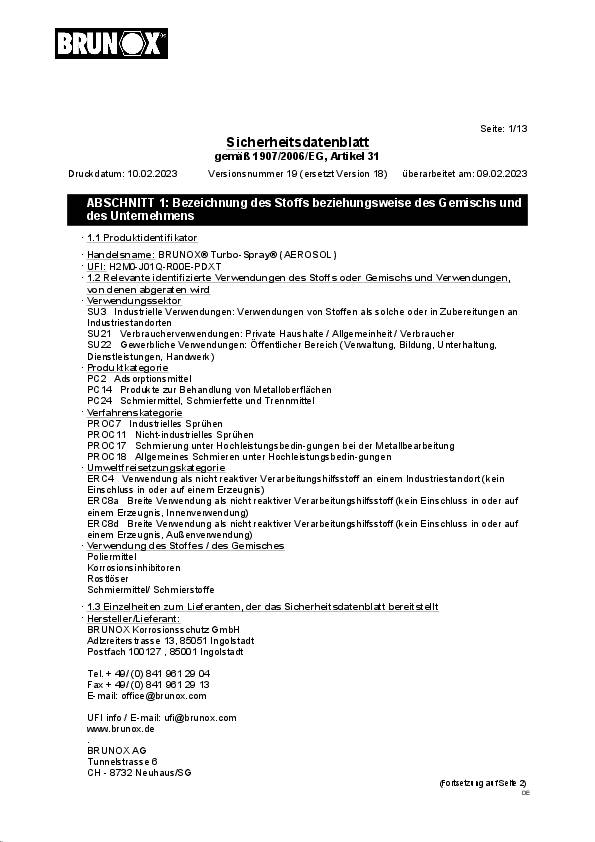 Multifunktionsspray Turbo-Spray® 100 ml Spraydose BRUNOX 24 Stück