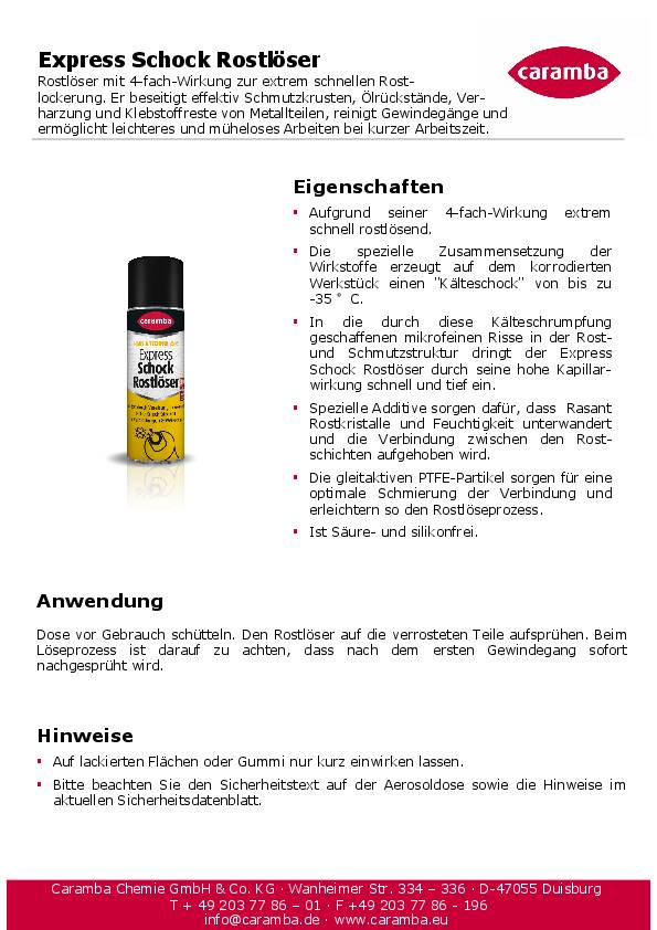 Schockrostlöser Rasant 250 ml Spraydose CARAMBA 6 Dosen