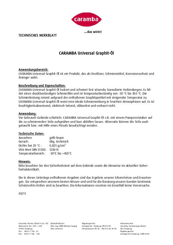 Hochleistungsgraphitöl 500 ml Spraydose CARAMBA 6 Dosen