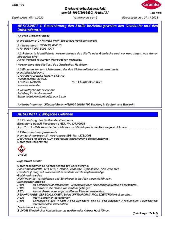 Multifunktionsöl Super 5l Kanister CARAMBA 2 Kanister