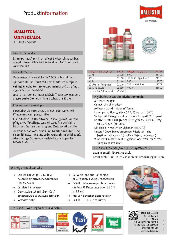 Universalöl 5l Kanister BALLISTOL