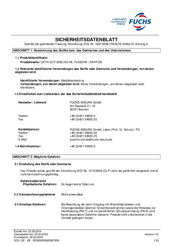 Hochleistungsschneidöl Cut 2000 250 ml Spritzflasche OPTA