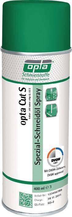 Spezialschneidöl Cut S DVGW 400 ml DVGW Spraydose OPTA 12 Dosen