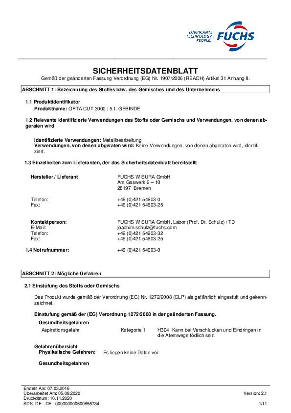 Premiumschneidöl Cut 3000 5l Kanister OPTA