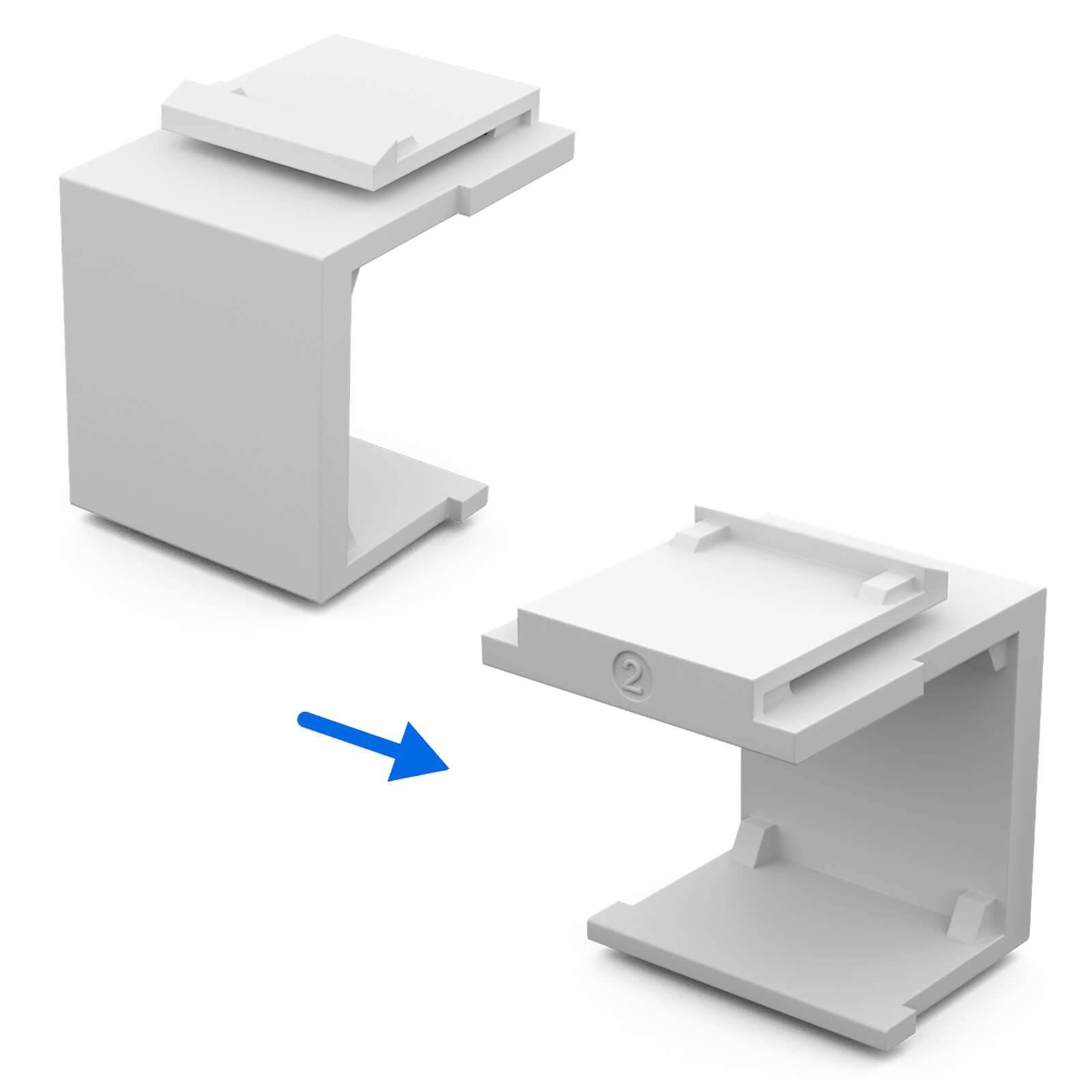 hb-digital Keystone Staubschutz für Patch Panel Keystone Abdeckung für Ihr Keystone System weiß