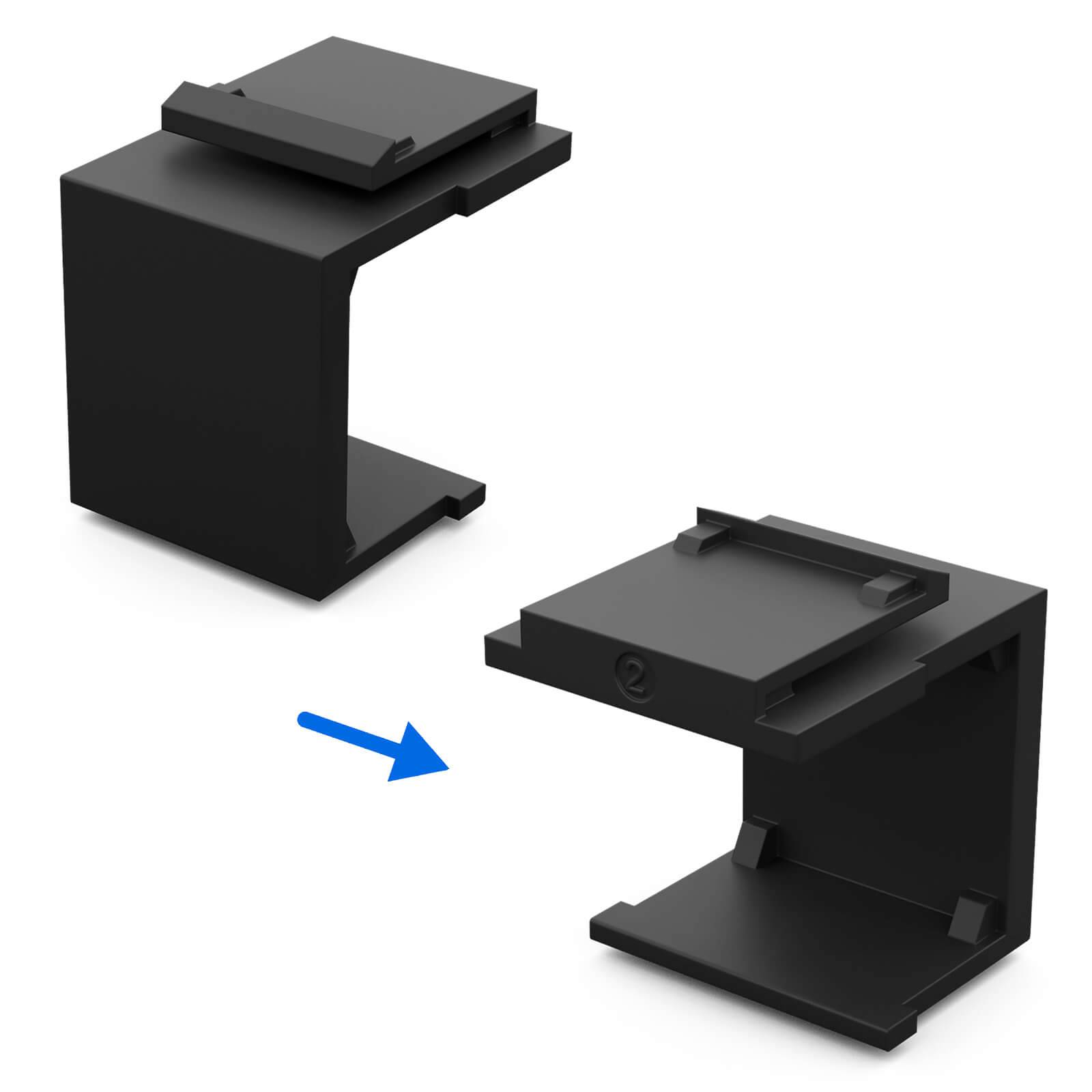 hb-digital Keystone Staubschutz für Patch Panel Keystone Abdeckung für Ihr Keystone System schwarz