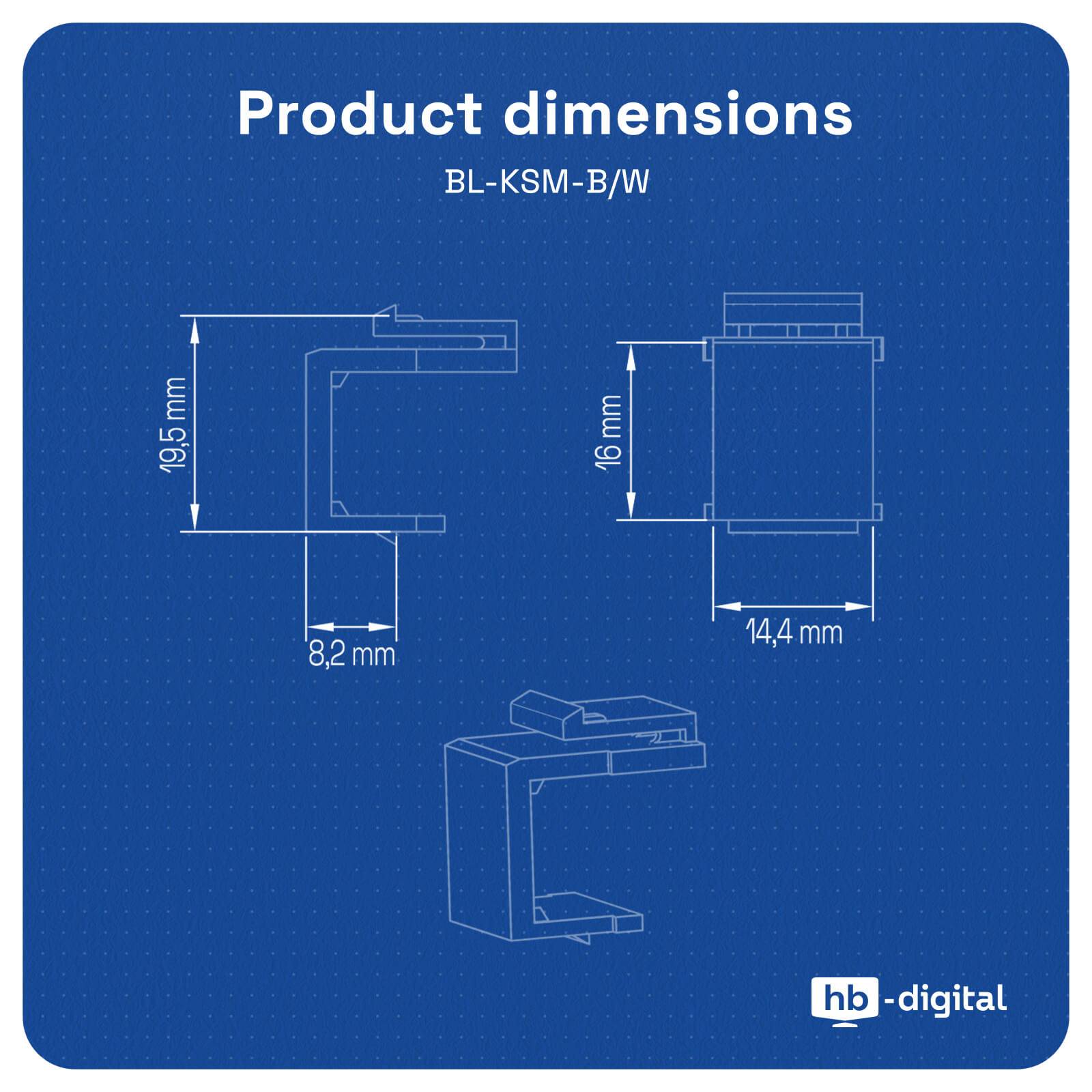 hb-digital Keystone Staubschutz für Patch Panel Keystone Abdeckung für Ihr Keystone System schwarz