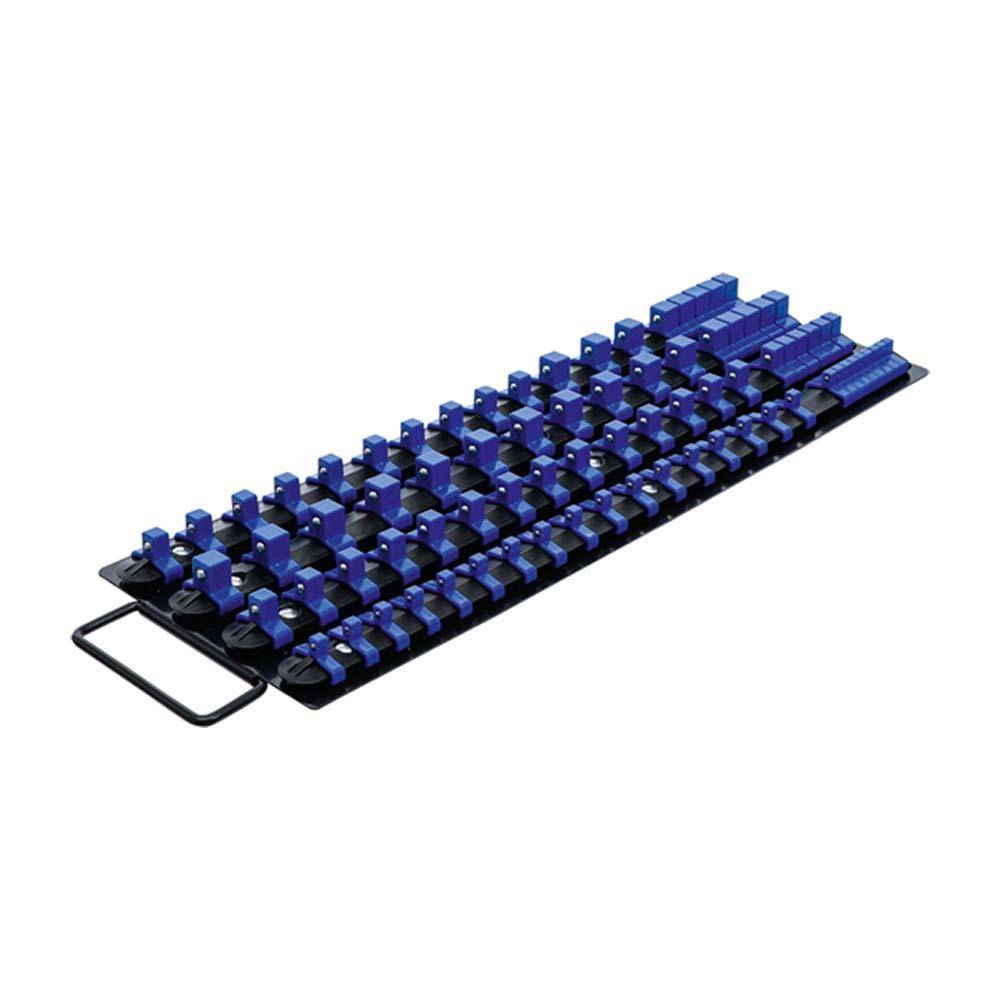 Aufsteckschienen-Set für Steckschlüssel-Einsätze - mit 80 Clips - für Einsätze 6,3 mm (1/4"), 10 mm (3/8"), 12,5 mm (1/2")