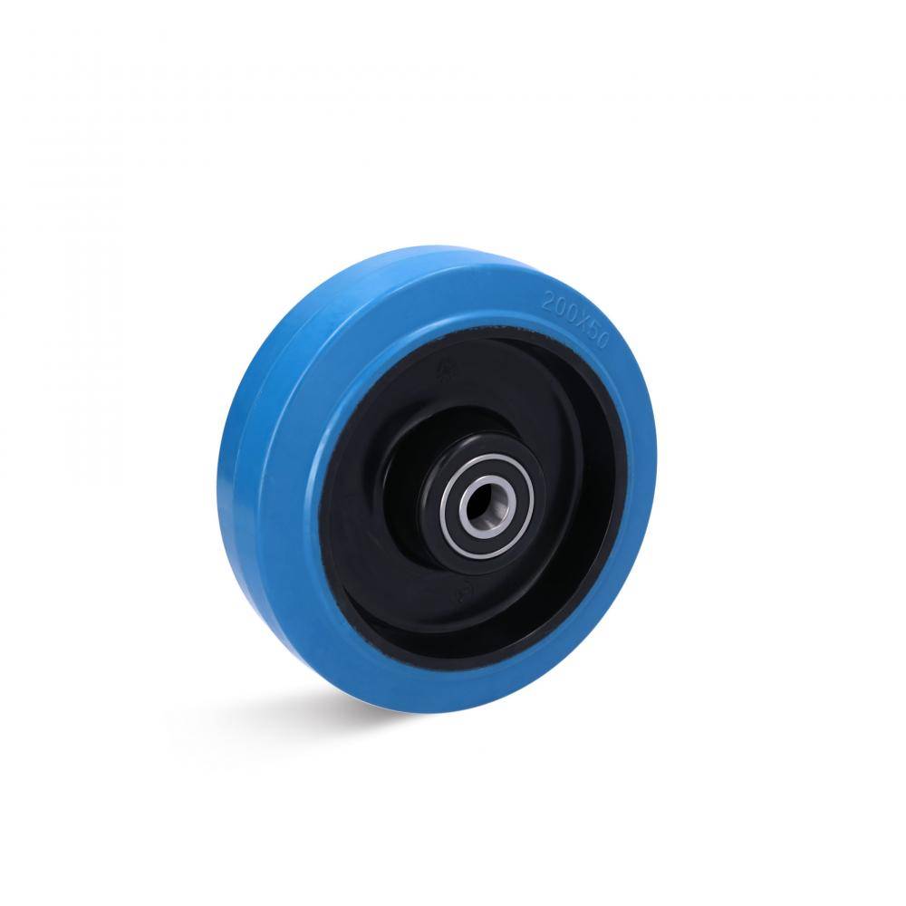 Elastik-Polyurethanrad - 2 Kugellager - Rad-Ø 100 mm - Tragfähigkeit 200 kg