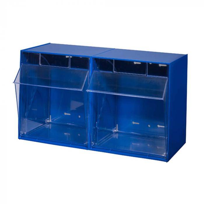 Klappschüttenmagazin - VarioPlus ProFlip 2 - Polystyrol - blau