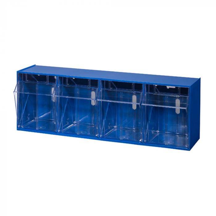 Klappschüttenmagazin - VarioPlus ProFlip 4 - Polystyrol - blau