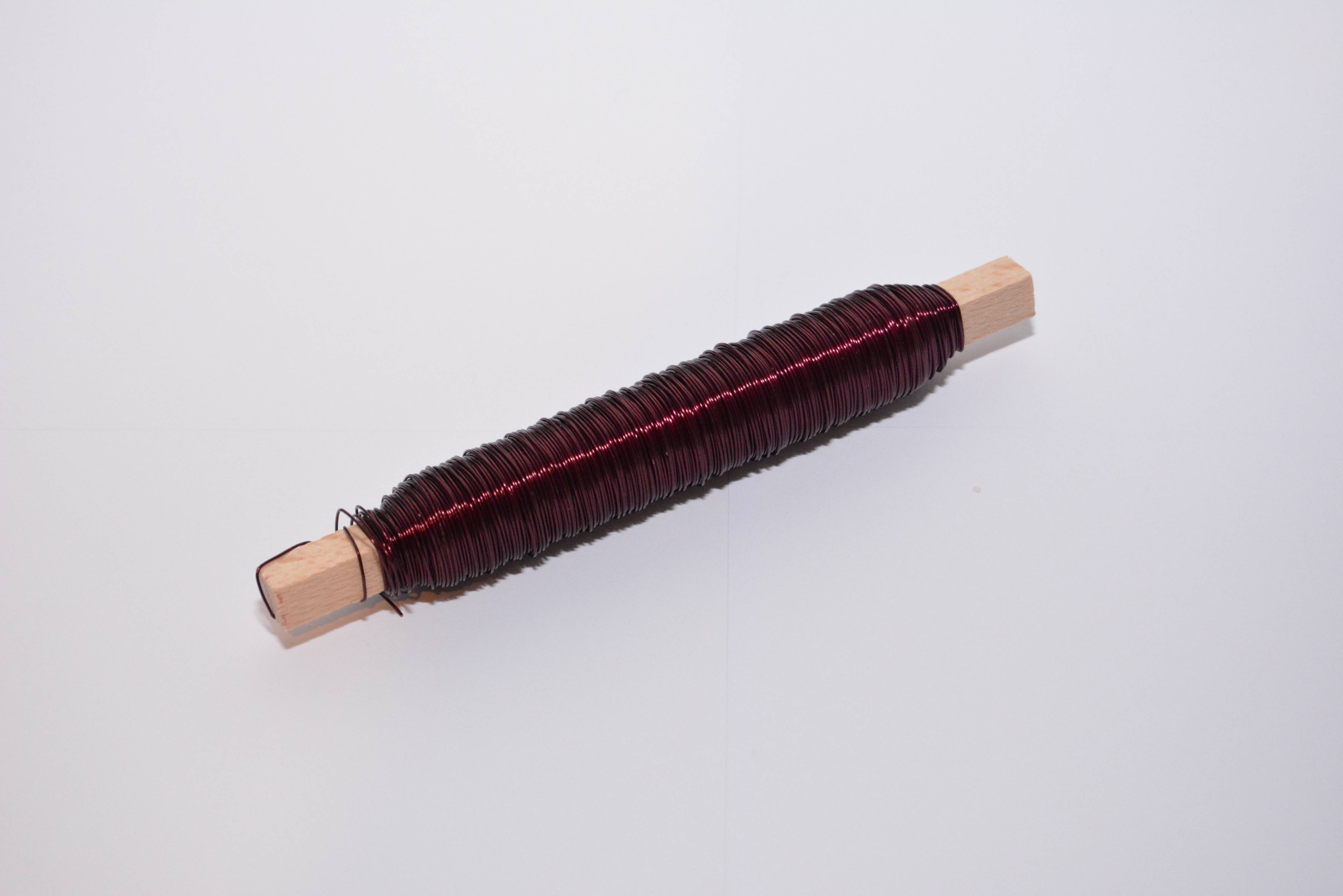 Decolackdraht Bindedraht Wickeldraht Blumendraht bordeaux ca. 0,50 mm 50 m