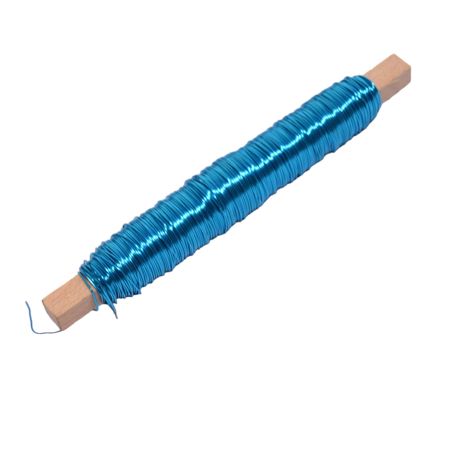 Decolackdraht Bindedraht Wickeldraht Blumendraht blau ca. 0,50 mm 50 m