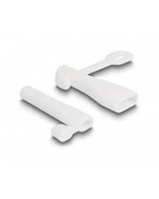 Delock Staubschutzhaube für Kabel - weiß (Packung mit 2 Stück) - Staubschutz für