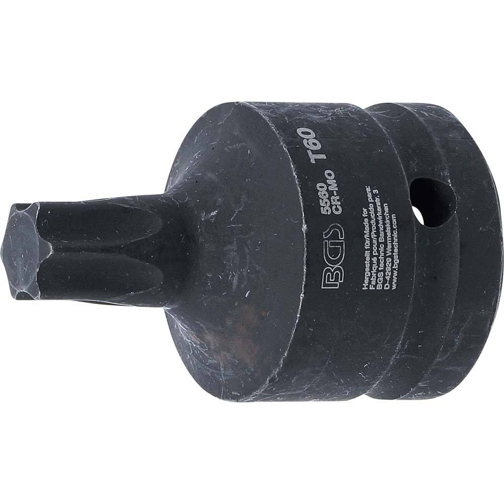 Kraft-Bit-Einsatz - Antrieb Innenvierkant 20 mm (3/4") - Abtriebsprofil T-Profil T60