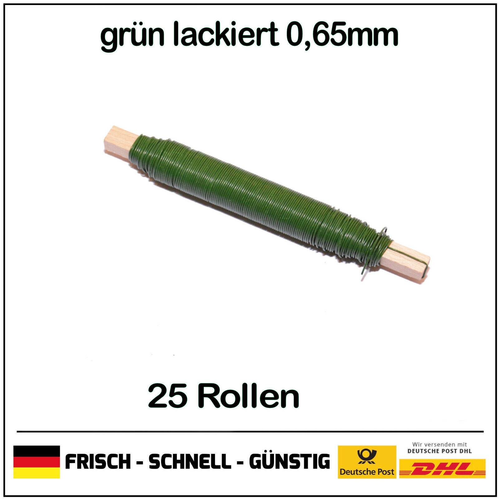 Bindedraht, Wickeldraht, Blumendraht grün, 2,5Kg = 25 Rollen, Stärke ca. 0,65mm