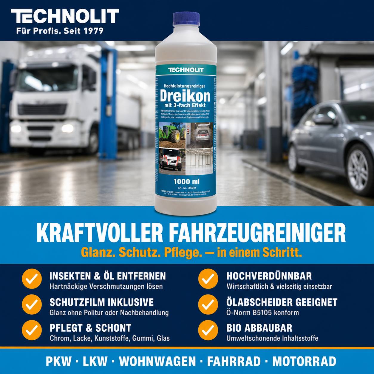 TECHNOLIT Hochleistungsreiniger Dreikon - Inhalt:1 Liter
