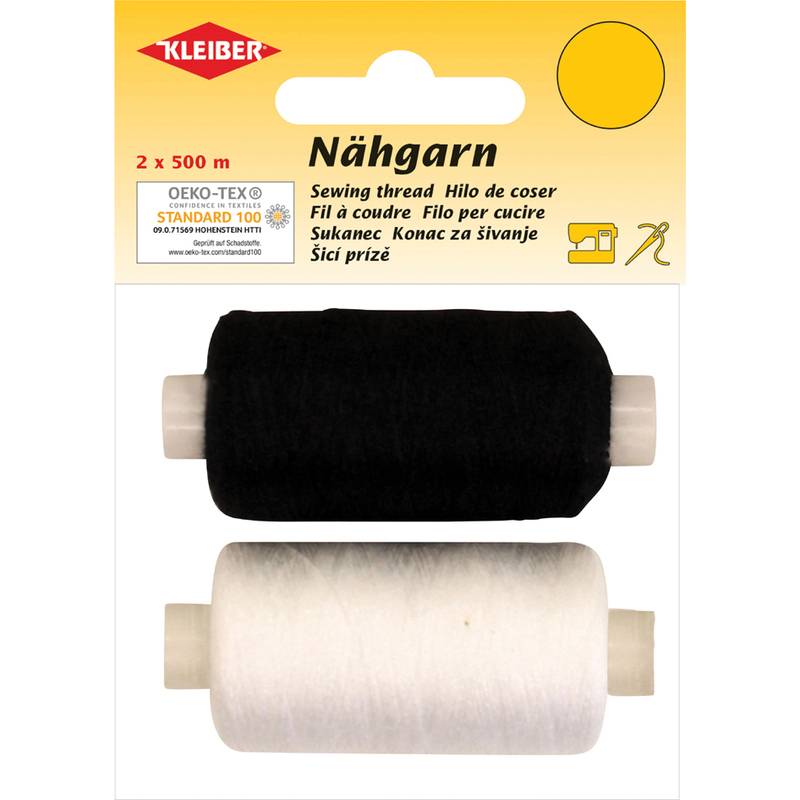 KLEIBER Nähgarn, 2er Set, schwarz & weiß