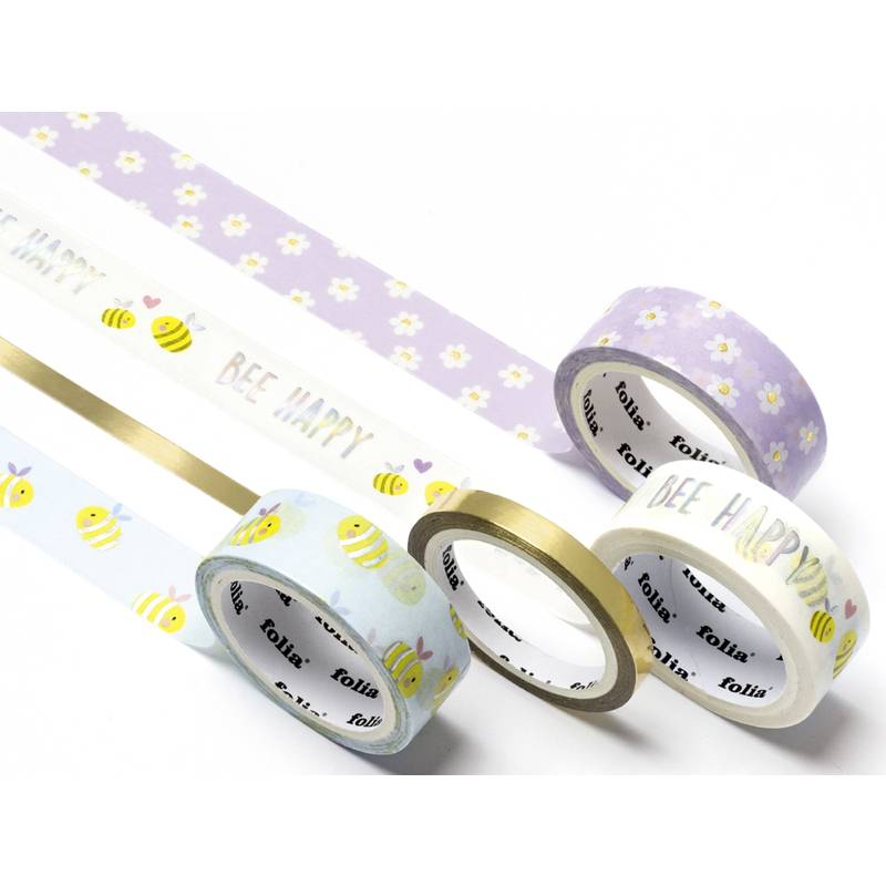 folia Deko-Klebeband Washi-Tape HOTFOIL BEES, 4er Set