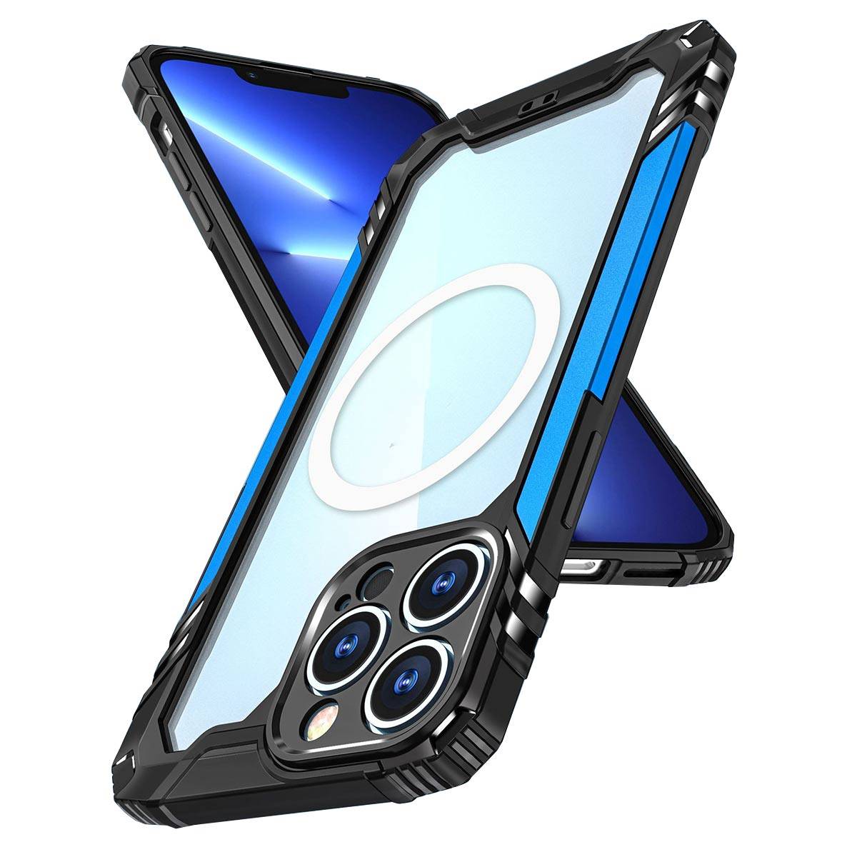 Für Apple iPhone 14 Pro Max Electroplating TPU Hülle Tasche Schutz Blau