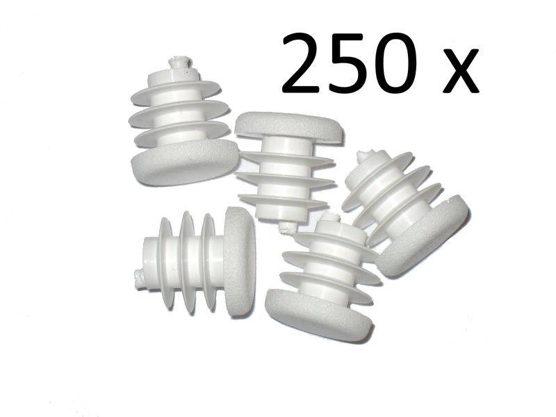 Packung 250 Stück Lamellenstopfen Rundrohrstopfen Ø 18 mm (Außen) Stopfen WEISS