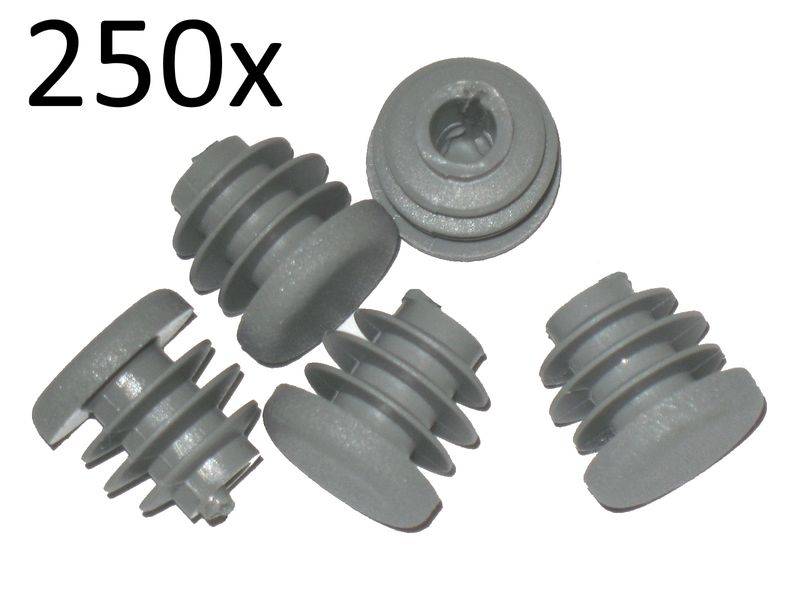 Packung 250 Stück Lamellenstopfen Rundrohrstopfen Ø 18 mm (Außen) Stopfen GRAU